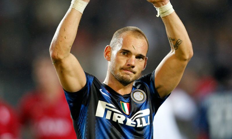 Wesley Sneijder en José Mourinho met Internazionale in de Champions League-finale