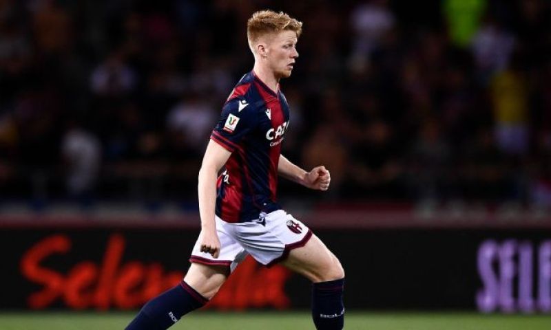 Jerdy Schouten met een assist namens Bologna tegen Internazionale in Serie A
