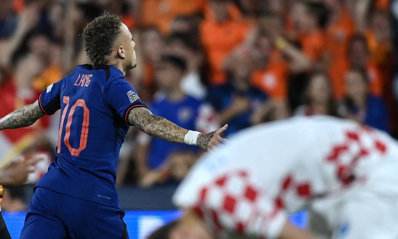 Noa Lang scoorde voor Nederland tegen Kroatië in de Nations League Final Four