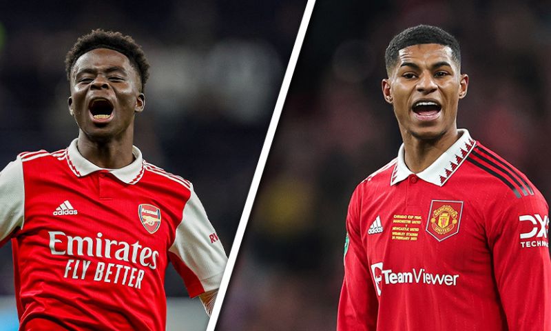 Head-to-head Arsenal-United: goaltjesdief Rashford vergeleken met teamplayer Saka