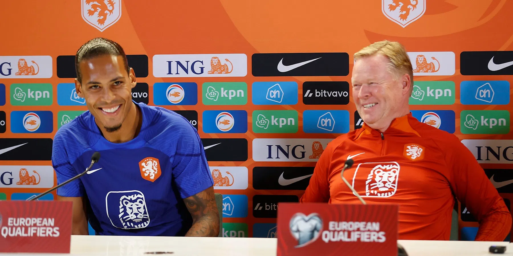 Volg hier de persconferentie van Ronald Koeman en Virgil van Dijk bij Oranje