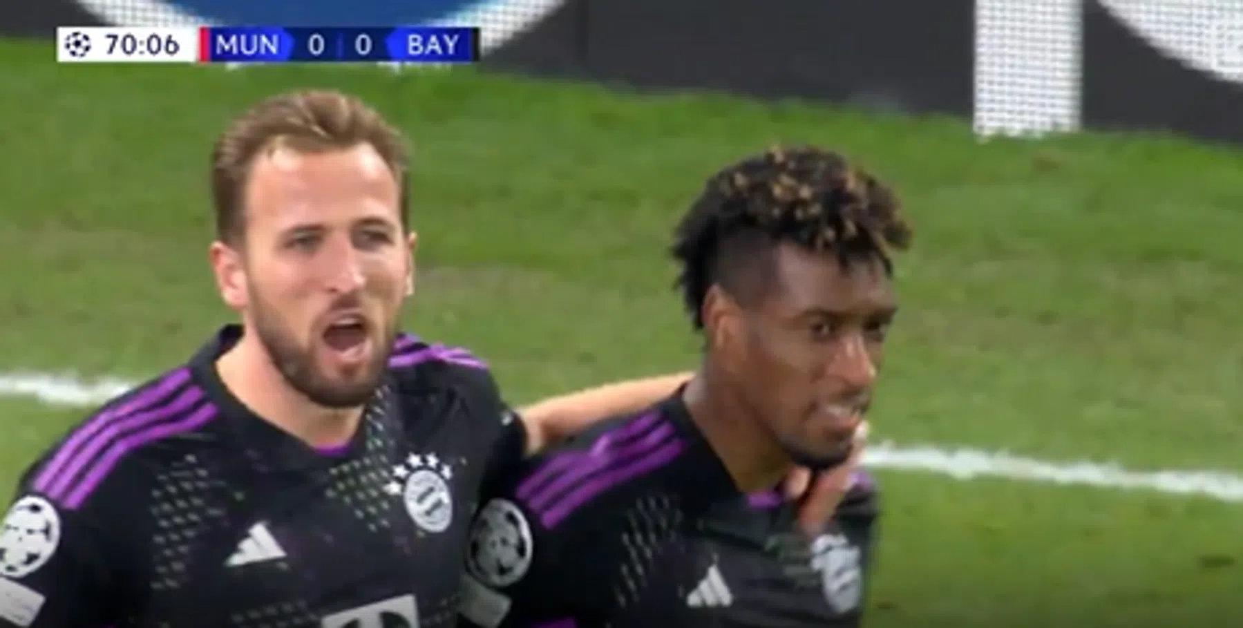 Kingsley Coman doet Manchester United veel pijn met een goal