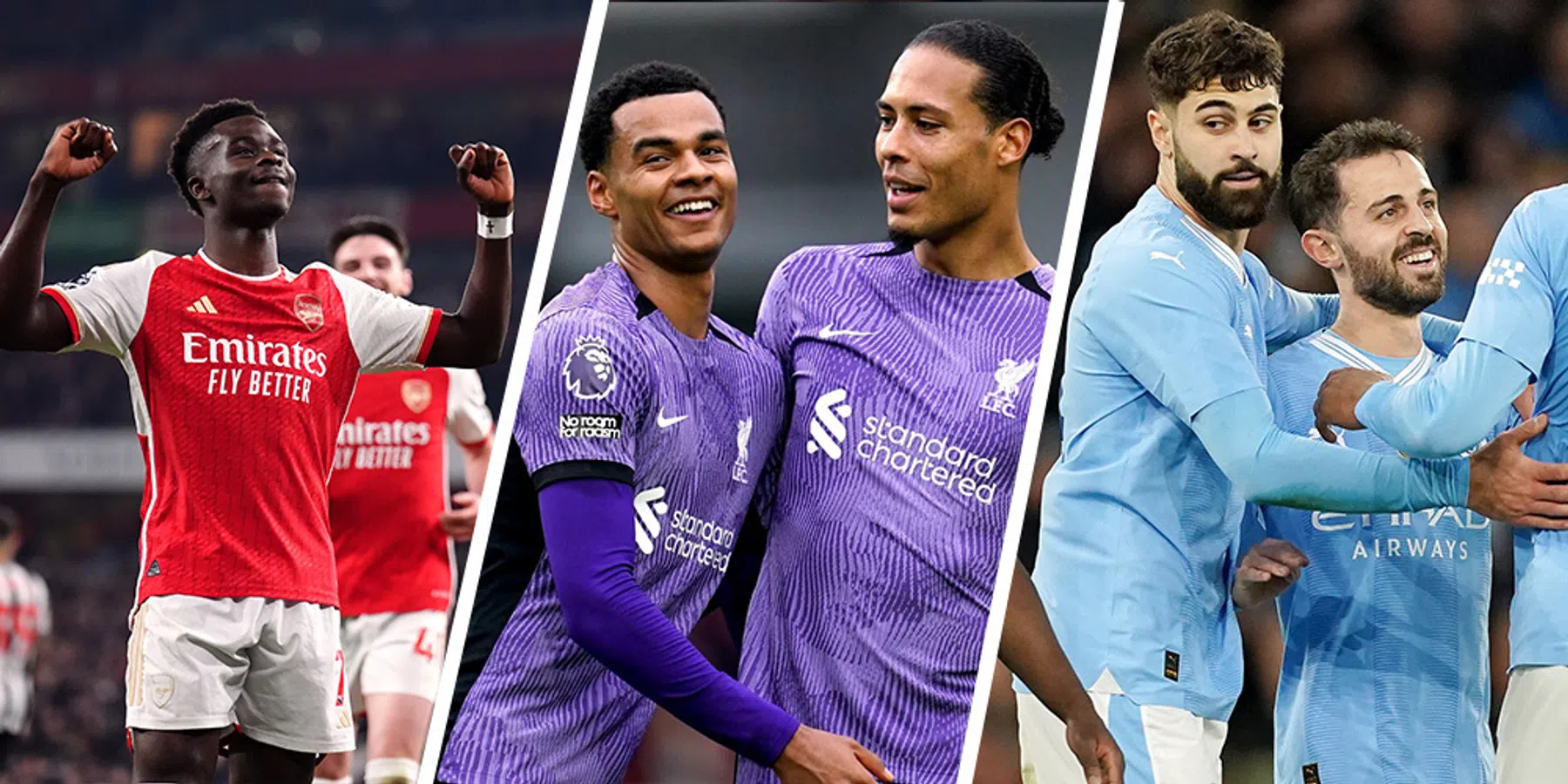 De programma's van Arsenal, City en Liverpool  