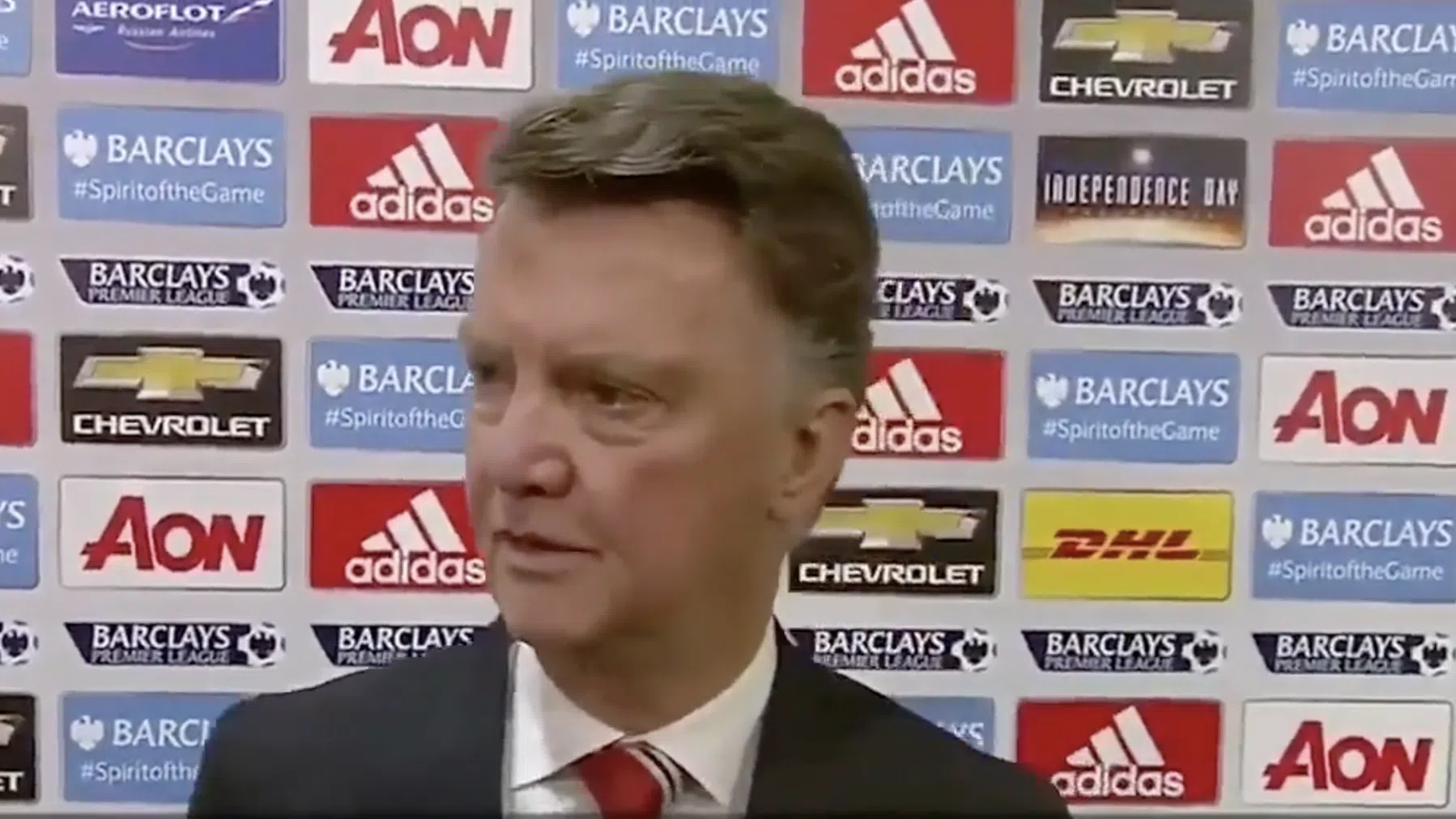 Louis van Gaal interview als coach Manchester United