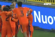 Jong Oranje wint ondanks twee rode kaarten in blessuretijd van Jong Italië 