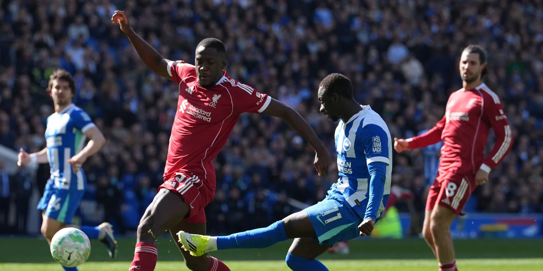 Liverpool komt slap voor de dag en gaat ten onder tegen Brighton & Hove Albion