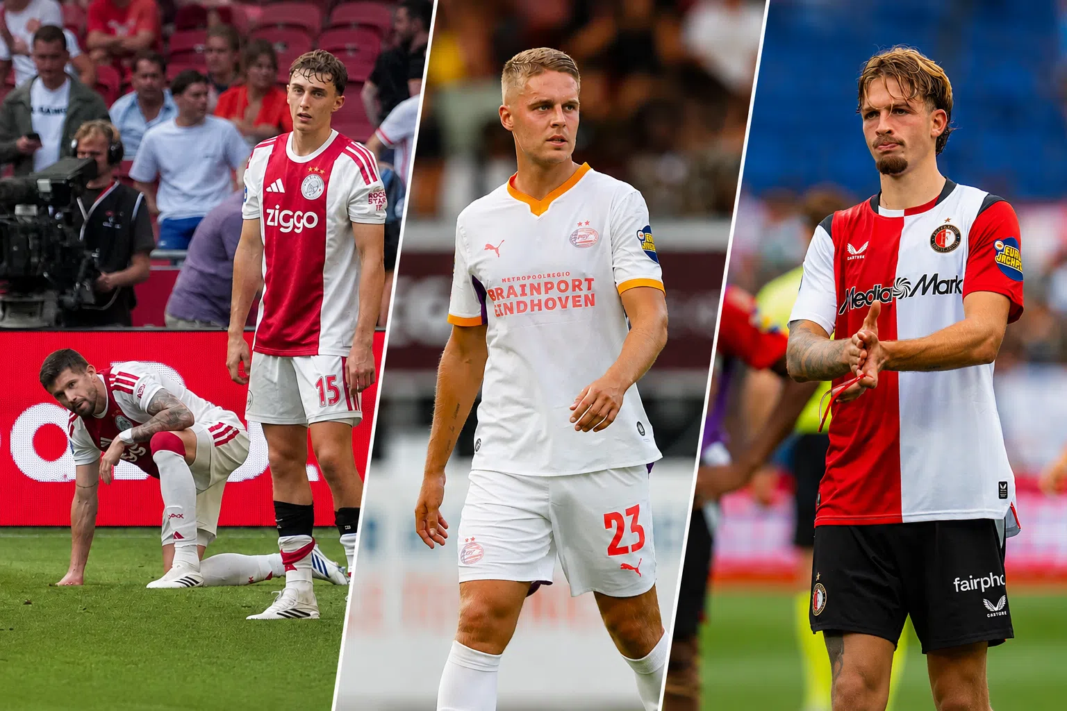 Kranten hard voor Ajax en Feyenoord na 'ineenstorting', 'PSV ontsnapt aan crisis'